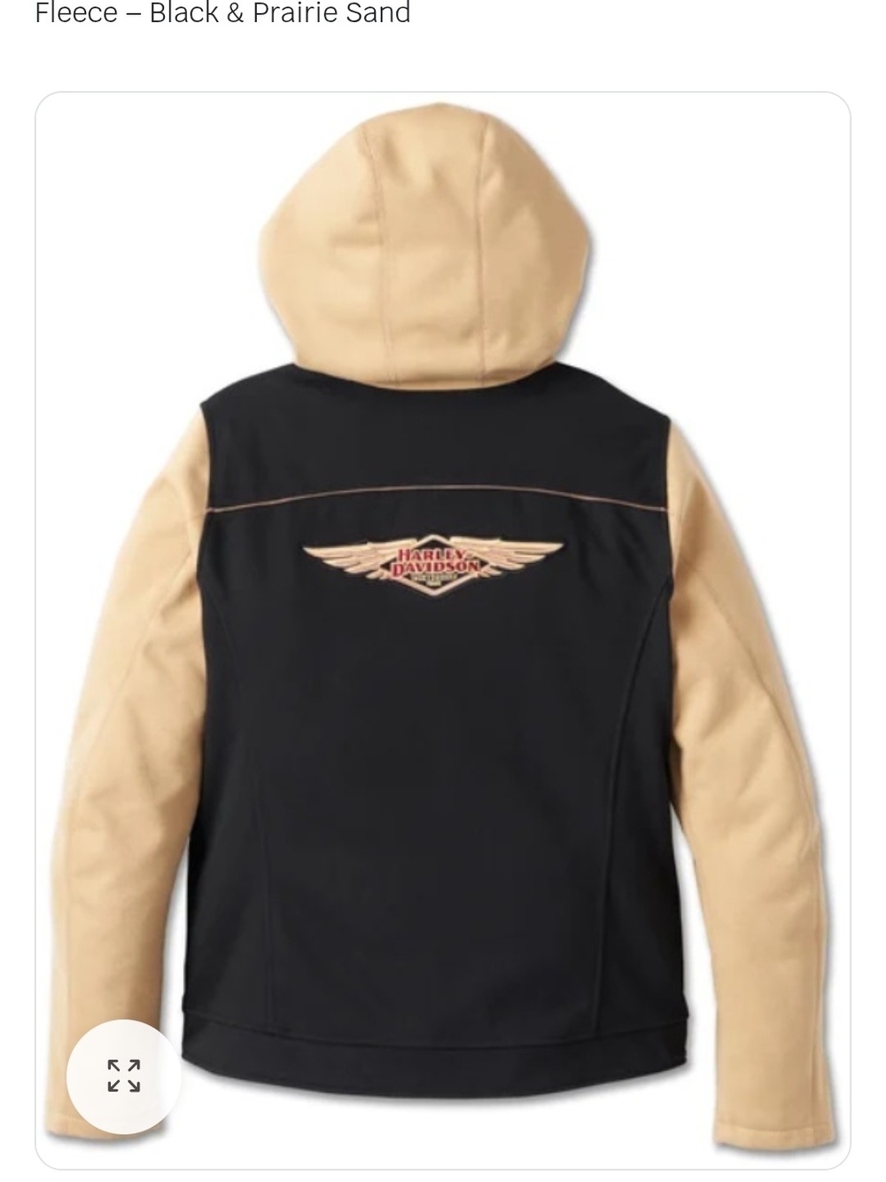 Harley-Davidson Black & Prairie Sand Two-Tone Hooded Fleece Jacket